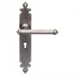 MORTICE LOCK FURNITURE TUDOR   STYLE PEWTER EFFECT PE5501
