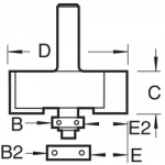 ROUTER BIT REBATER 35X12.7MM   1/4 SHANK TCT C040 TREND