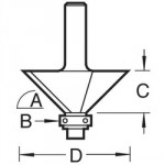 ROUTER BIT CHAMFER 32X12.7MM   1/4 SHANK TCT C049 TREND