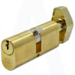 OVAL PROFILE CYLINDER LOCK &   TURN 35 X 35 BRASS 2X13-PL-BB