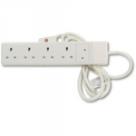 SOCKET EXTENSION WHITE 4 WAY   13A 2M CABLE