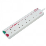 SOCKET SURGE PROTECTOR 4 WAY   EXTENSION WHITE 13A 2M CABLE