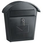 LETTER BOX LOCKABLE CURVED TOP FRONT FLAP BLACK TESSI