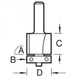 ROUTER BIT TRIMMER 12.7X25MM   1/4 SHANK TCT T46/01 TREND