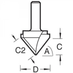 ROUTER BIT CHAMFER 19.1X9.2MM  1/4 SHANK TCT 11/3 TREND