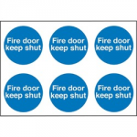 SIGN - FIRE DOOR KEEP SHUT - 100 X 100MM SELF ADHESIVE