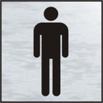 SIGN GENTLEMAN SILVER 120 X 122MM