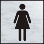 SIGN LADIES SILVER 120 X 122MM 2102