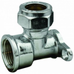 BACK PLATE ELBOW 15MM X 1/2"   CHROME COMPRESSION