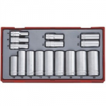 3/8 SQUARE DRIVE DEEP SOCKET   SET 7-22MM 16 PCE TT3816 TENG