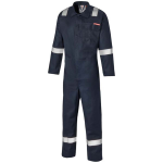 COVERALL RETARDANT WITH TAPE STUD NAVY MEDIUM REG FR24/7TPA