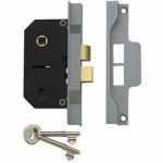 MORTICE LOCK 2 LEVER REBATED   SILVER 2.1/2" 2242-SE UNION