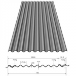 PROFILE 3 CEMENT FIBRE SHEET   (31"WIDE) 8' LONG