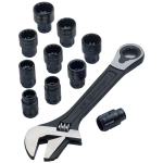 ADJUSTABLE WRENCH & 11 PIECE SPLINE SOCKET SET CRESCENT