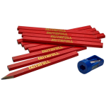 CARPENTERS PENCIL PACK 12      MEDIUM + SHARPENER FAITHFULL